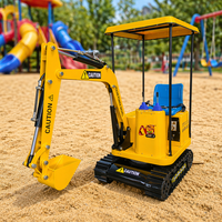 Grandes excavatrices d'amusement pour enfants, intérieures/extérieures, en métal et fibre de verre, populaires dans les écoles et les centres commerciaux