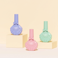 Flacon de vernis à ongles UV en gel de 18 ml, forme coquillage unique, finition de surface personnalisée, flacon cosmétique liquide pour marque de beauté