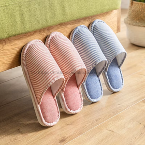 Pantuflas de Casa para Interiores, Familiares, para Invierno, Verano y Otoño, Cómodas, de Algodón y Lino, para Hombres y Mujeres, para Dormitorio - Product Image 2