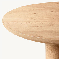 Luxuriöses Minimalistisches Modernes Massivholz-Esszimmer-Set Zylindrischer Sockel Passende Esszimmerstühle Hochwertige Replik Montiert Langlebig
