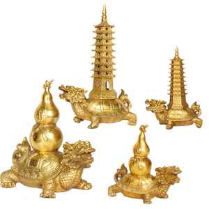 <span class=keywords><strong>Tortue</strong></span>-<span class=keywords><strong>dragon</strong></span> avec pagode Wenchang Statue en laiton-Fusion <span class=keywords><strong>Feng</strong></span> <span class=keywords><strong>Shui</strong></span> pour la richesse et le succès académique Décoration de bureau en gros - Product Image 2