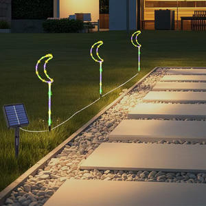 Lumières d'ambiance extérieures IP65 de lumières de plancher solaires d'étoile <span class=keywords><strong>et</strong></span> de lune de Noël pour la disposition de festival de jardin <span class=keywords><strong>et</strong></span> de cour - Product Image 3