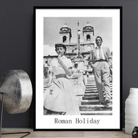 Klassische Romantische Italien-Szene Wandkunst Vintage Hollywood-Stil Filmplakat für Boutique Bar Café Nachttisch-Dekoration Gerahmte Drucke