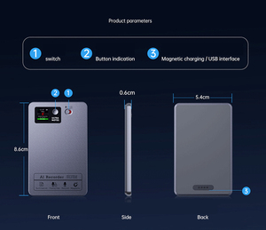 Grabadora de Voz Portátil con IA de 64 GB, GPT-5, WiFi, Conversión de Voz a Texto, Grabación de Larga Distancia de 10 Metros, Dispositivo de Grabación Digital Magnético - Product Image 5