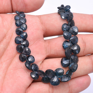 Cuentas de Piedras Preciosas Semipreciosas de Cianita Azul Verdoso Natural Rara de 6 mm-9 mm, Facetadas en Forma de Corazón, para Joyería - Product Image 2