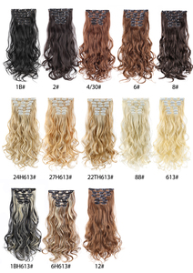 AliLeader - Extensiones de Cabello Sintético con Clip, Onduladas y Largas, 22 Pulgadas, 6 Piezas/Juego, 16 Clips - Product Image 5