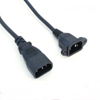 Cordon d'alimentation convertisseur noir 0.2m, 2 pièces, iec 320 c13 à c14, SVT 3X18AWG
