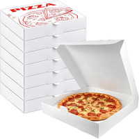 Boîte à pizza en carton ondulé noir personnalisable multi-tailles avec logo, emballage alimentaire jetable, résistant à l'huile, pour livraison à emporter