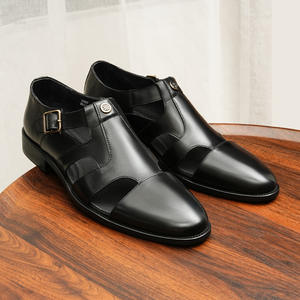 New high-quality business formal leather shoes, cowhide men's casual <b>sandals</b>, outdoor <b>wedge</b> heels design - Product Image 4