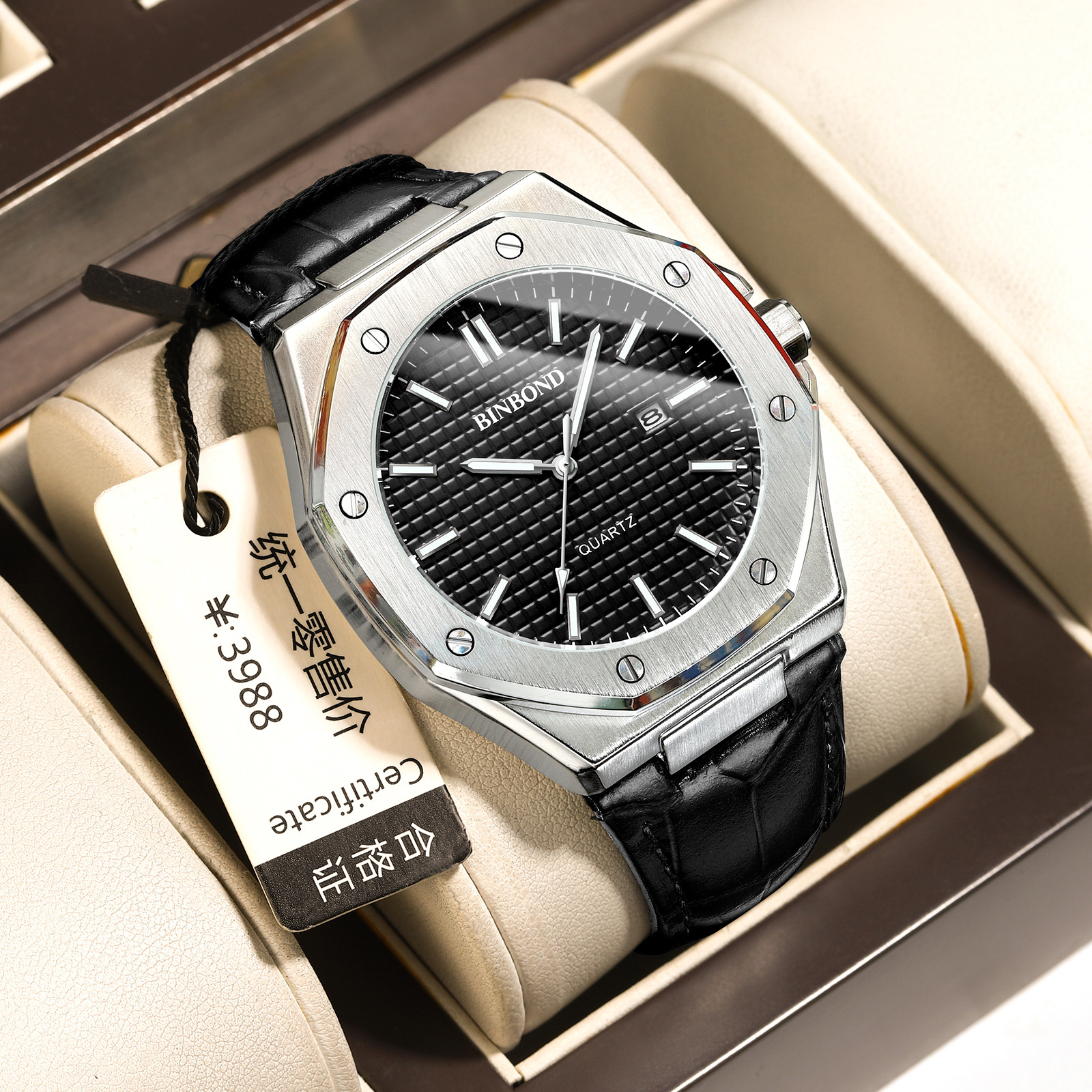 2-cuir noir-acier blanc-face noire