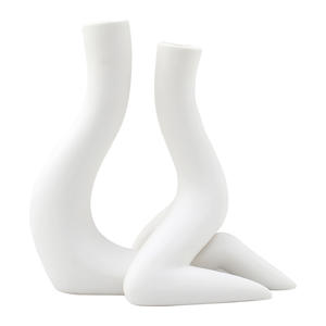 定制人体艺术简约节点卧室装饰白色创意高温花卉陶瓷花瓶 - Product Image 6