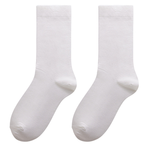 White Women's Mid-Calf <b>Socks</b> Breathable Medium Thickness Japanese Korean Style Student Fashion Solid Color Autumn Winter - Product Image 5