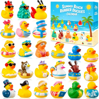 Calendrier de l'Avent Shinelee en caoutchouc avec canards sensoriels pour enfants, jouet sensoriel de Noël, 24 jours de cadeaux surprise pour garçons, filles et adolescents