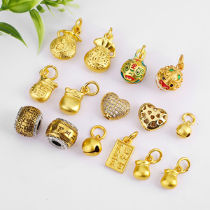 Gold-Colored Mythical Beast <b>Lucky</b> Bag Pendant With Six Character Mantra Spacer Beads For DIY Jewelry <b>Bracelet</b> Necklace - Product Image 3