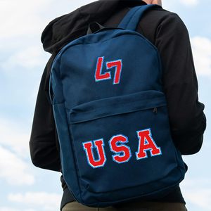 3.2 inç abd mavi Glitter kırmızı şönil mektup işlemeli yamalar dikmek-demir-on giyim çanta keçe kumaş - Product Image 2