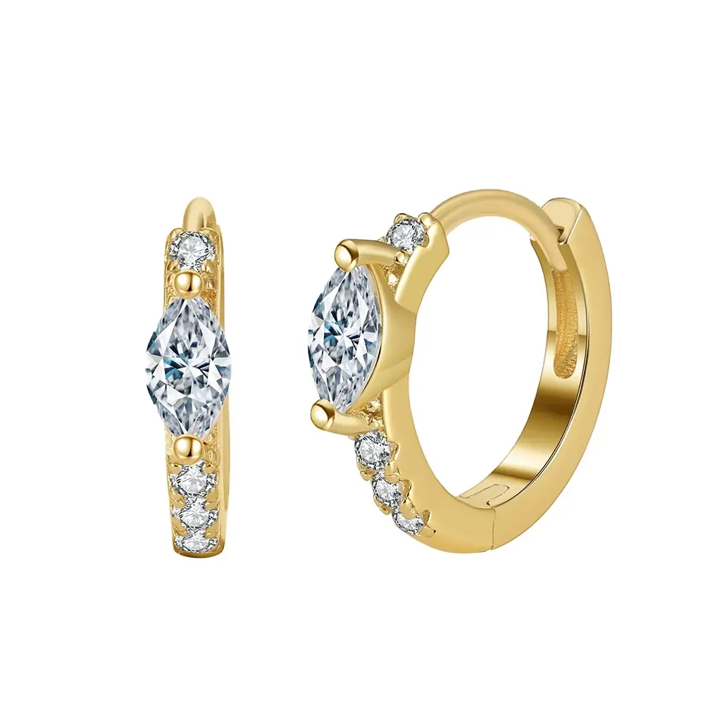 RINNTIN APE94 Jewels Wholesale Classic 925 Sterling Silver Women's Earring Eyes Shaped Diamond Zirconia Earrings