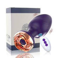 Vibrateur anal en silicone rose électroplaqué avec télécommande sans fil, étanche IPX6, jouet sexuel pour couples, masturbation pour adultes