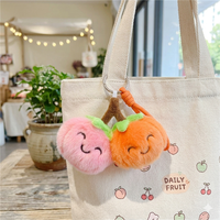 Porte-clés mignon et doux en peluche 3D, mini jouet en peluche en forme de fruit (avocat, cerise, aubergine) ou de légume, pendentif de sac, poupée, porte-clés de voiture
