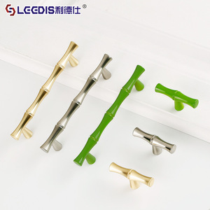 Lgedis Bamboo Shape Zinc Alloy Drawer Handle Modern Furniture Cabinet Hardware <b>Knob</b> Durable Plated Finish - Product Image 1