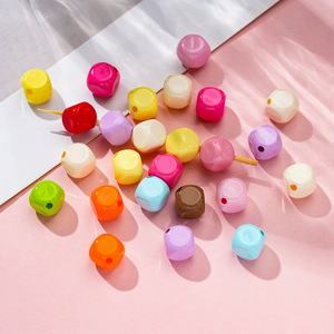 Colored <b>Enameled</b> Acrylic Square Beads 10mm For Jewelry Making DIY Accessories - Product Image 3