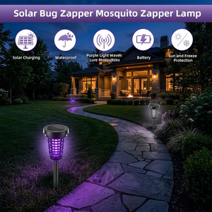 Repelente de Mosquitos <span class=keywords><strong>Solar</strong></span> con Luz LED, Impermeable, para Jardín, Césped, Patio, con Luz Púrpura, Trampa Eléctrica con Estaca - Product Image 6