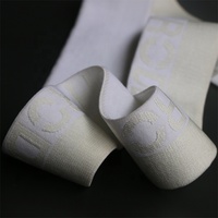 Personnalisé 38mm Haute Qualité Or Microfibre Satin Jacquard Ceinture Élastique pour Sous-Vêtements Boxers