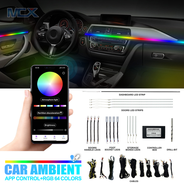 MCX 2023 Hot Selling Ambient Lighting for BMW 3 Series F30 F31 F34 4 Series F32 F33 F36 Car Interior Ambient Lighting