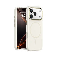 Coque en silicone liquide avec cadre métallique pour iPhone 18 Pro Max Pro, étui magnétique souple antichoc, en stock