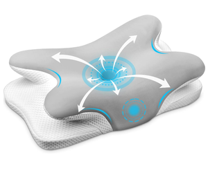 Oreillers en mousse <span class=keywords><strong>à</strong></span> <span class=keywords><strong>mémoire</strong></span> <span class=keywords><strong>de</strong></span> <span class=keywords><strong>forme</strong></span> pour soulager les douleurs au cou avec taie d'<span class=keywords><strong>oreiller</strong></span> respirante, <span class=keywords><strong>oreiller</strong></span> <span class=keywords><strong>de</strong></span> soutien du cou pour les dormeurs sur le côté, le dos et le ventre - Product Image 1