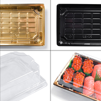 Sunzza boîte d'emballage à emporter pour sushi en or de haute qualité conteneur de plateau à sushi jetable en plastique PET