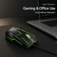Souris de jeu optique filaire G7 avec prise en charge des macros jusqu'à 8800 DPI, design ergonomique USB pour PC portable