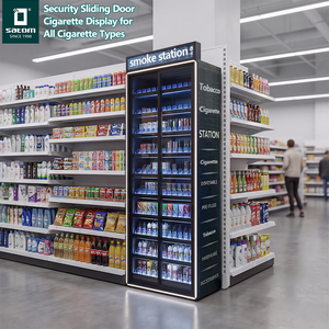 Exhibidor de Cigarrillos con Puerta de Vidrio Antirrobo, Exhibidor de Tabaco con Empujador LED para Cadenas de Tiendas - Product Image 5