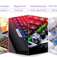 Clavier de jeu mécanique RGB filaire USB 104 touches en ABS Garantie 1 an Touches multimédias Anti-Ghosting