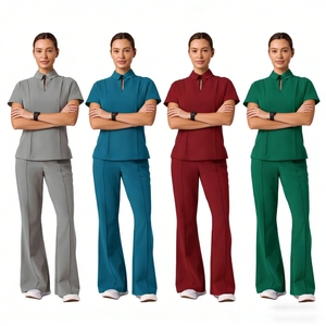 Uniforme médico unisex de manga corta de color liso para lavado de manos, para uso dental y hospitalario, para uso internacional transfronterizo - Product Image 1