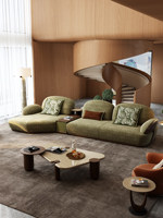 Canapé d'angle Shufulei en tissu chenille en forme de L, style médiéval, en bois massif, subventionné par le gouvernement Faoyi, pour salon