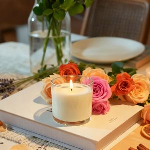 Wholesale Mini <b>Small</b> Transparent Clear Borosilicate Empty Round Glass <b>Candle</b> Vessels Container Jar with Bamboo Wooden Lid - Product Image 2