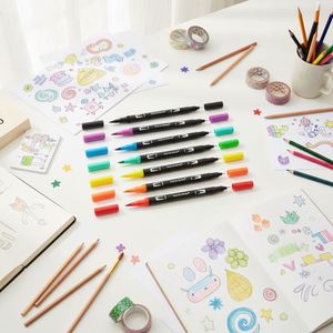 12/24/36/48/60/72/100/120/132 Color Double Head Dual Tip Watercolor Permanent Empty Personalized Markers Pen Cartoon Art - Product Image 5