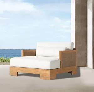 Garten im Freien setzt Hotel Einzels tuhl Holz möbel Teak Lounge Chair