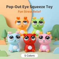 Jouet anti-stress sensoriel souple en vinyle de 11 cm, Dragon aux yeux sortants, amusant, pour enfants et adultes