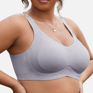 Nahtloser BH für kurvige Frauen mit dreifacher Stützfunktion, kabellos, seitliche Unterstützung, breite Träger, volle Abdeckung, stützendes Oberteil - Product Image 1