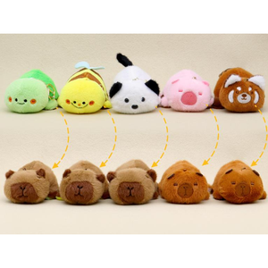 Set di portachiavi in peluche Zhicheng Capybara con cappello invernale, sciarpa e guanti per bambini, regalo a forma di cartone animato 3D - Product Image 6