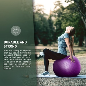 Pelota de Yoga de PVC Ecológica Antiexplosión, Pelota de Ejercicio de Fitness Reforzada de 45-85 cm, Bomba para Pelota de Yoga y Pilates - Product Image 4