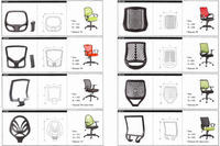 Chaise de bureau de direction moderne Chaise pivotante de travail en maille haut de gamme élégante Cadre ergonomique à dossier haut Ascenseur d'escalier Tissu confortable PU