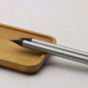 Lápices para Estudiantes Personalizados de Madera Negra con Detalles Metálicos Plateados, Grafito HB 2B de Alta Calidad con Borrador - Product Image 1