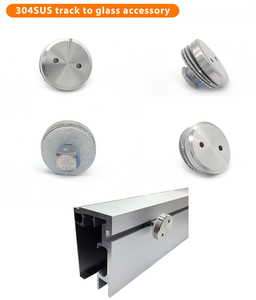 Puerta corredera <span class=keywords><strong>de</strong></span> 8 ruedas <span class=keywords><strong>de</strong></span> cierre suave doble <span class=keywords><strong>de</strong></span> acero inoxidable 304, sistema <span class=keywords><strong>de</strong></span> puerta corredera <span class=keywords><strong>de</strong></span> satén pulido, accesorio <span class=keywords><strong>de</strong></span> vidrio para Baño - Product Image 6