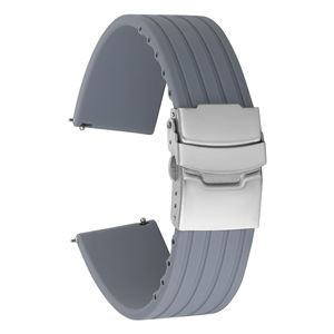 Lionorm Bracelets de montre universels en caoutchouc de silicone dépouillés 18 20 22 24mm à dégagement rapide coupés à la taille Bracelets de montre de sport de remplacement - Product Image 2