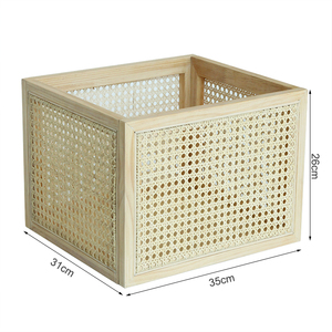 Cesta de almacenamiento de ratán y madera para juguetes, cesta de almacenamiento de ropa, <span class=keywords><strong>2022</strong></span> - Product Image 2