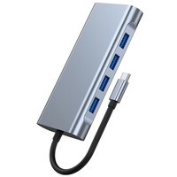 Hub Splitter 11-in-1 Tipe-C ke VGA/PD dengan Docking Station yang Dilengkapi Port USB 3.0 dan Ethernet (Cross-Border)