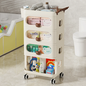 Rolling Storage Cart with Drawers Large Capacity Wheelbase <b>Mobility</b> Heavy-Duty Bearing,Bathroom and Bedroom - Product Image 3