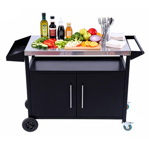 Carrito <span class=keywords><strong>de</strong></span> <span class=keywords><strong>Barbacoa</strong></span> para Exteriores, Apto para Preparación <span class=keywords><strong>de</strong></span> Cocina y <span class=keywords><strong>Barbacoa</strong></span>, con Asas Laterales - Product Image 4